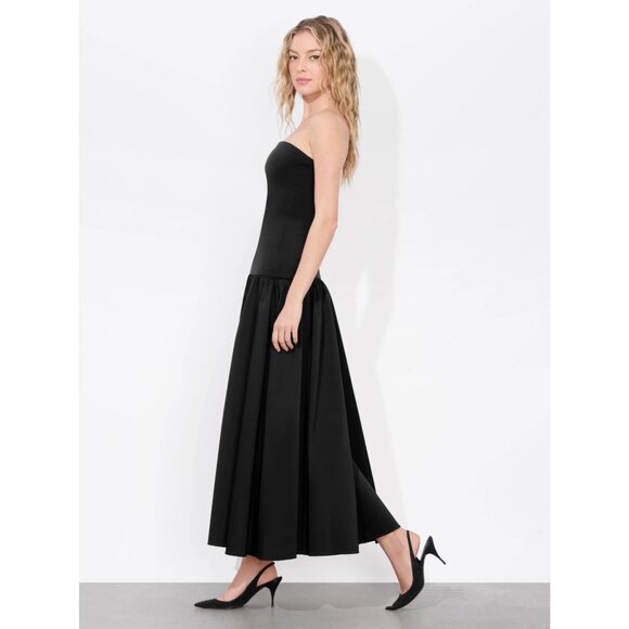 Alice + Olivia Oriana Black Drop Waist Midi Dress 0 NWT $395 - Picture 4 of 9